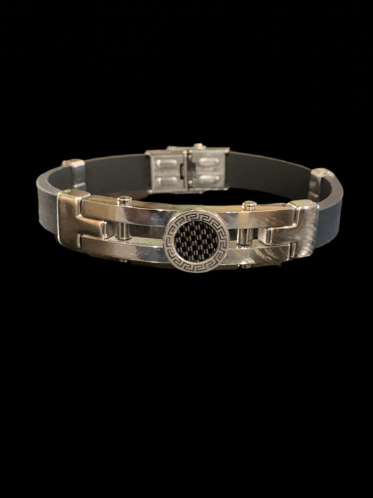 Black chain link silicone bracelet